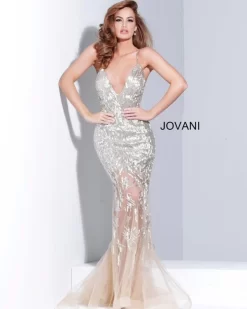 Jovani 03911 Sheer Skirt Beaded Dress -Fashion Gown jovani 03911 dress 02.799