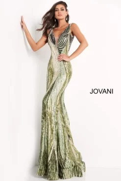 Jovani 05103 Plunging Neckline Embellished Dress