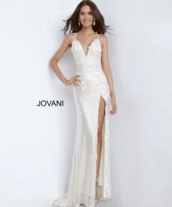 Jovani 1012 High Slit Sequin Dress