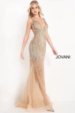 Jovani 1162 Open Back Beaded Dress