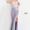 Jovani JVN06454 Waterfall Back High Slit Dress