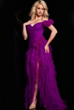Jovani 26312 Drop Waist Tiered Skirt Dress -Fashion Gown jovpm s24 26312 06
