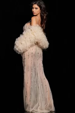 Jovani 36510 Nude/Silver Prom Dress -Fashion Gown jovpm s24 36510 04