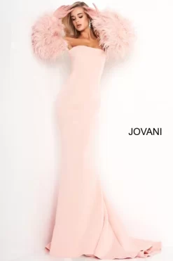 Jovani 1226 Feather Sleeves Dress -Fashion Gown jovpm s20 1226 bi 10 1