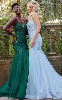 Jovani JVN07398 Plunging Neck Trumpet-Style Dress -Fashion Gown jovpm s22 jvn07398 bi 04