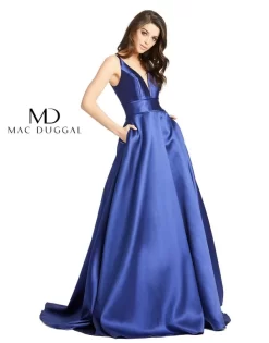 Mac Duggal 55010M Plunging Neckline With Pockets Dress -Fashion Gown mac duggal 55010m dress 03.876