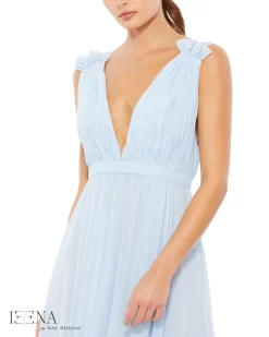 Ieena For Mac Duggal 55321i Plunging Neckline Ruched Dress -Fashion Gown mac duggal 55321i dress 03.876