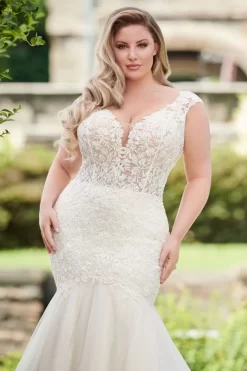 Martin Thornburg 120241W Quin Cap Sleeve Plus Size Wedding Gown -Fashion Gown martin thornburg 120241w quin cap sleeve plus size wedding gown 02.768