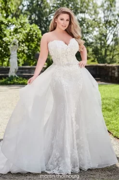 Martin Thornburg 120242W Willow Removable Train Plus Size Wedding Gown