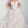 Martin Thornburg 221205W Abelle Sheer Neckline Plus Size Wedding Gown