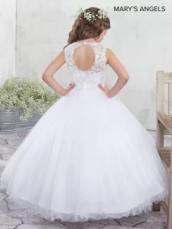 Marys Angel MB9010 Lace Bodice Cutout Back Flower Girl Dress -Fashion Gown marys angel mb9010 lace bodice cutout back flower girl dress 03.963
