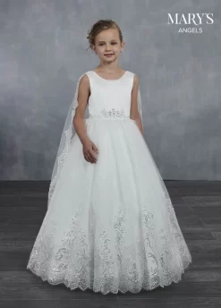 Marys Angel MB9046 Watteau Train Scoop Neck Flower Girl Dress