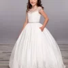 Marys Angel MB9054 Side Pockets Illusion Neck Flower Girl Dress