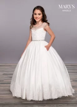 Marys Angel MB9054 Side Pockets Illusion Neck Flower Girl Dress