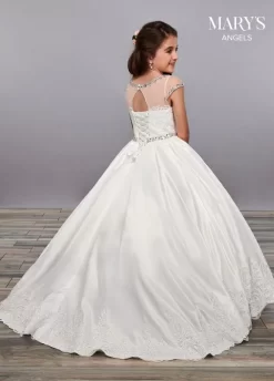 Marys Angel MB9054 Side Pockets Illusion Neck Flower Girl Dress -Fashion Gown marys angel mb9054 side pockets illusion neck flower girl dress 03.963