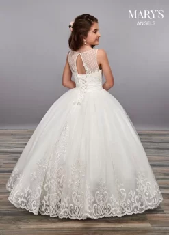 Marys Angel MB9055 Illusion Neck Embroidered Bodice Flower Girl Dress -Fashion Gown marys angel mb9055 illusion neck embroidered bodice flower girl dress 03.963