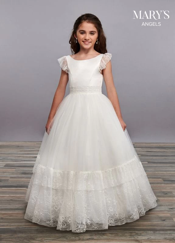 Marys Angel MB9062 Lace Hem Ruffle Sleeve Flower Girl Dress 1 Marys Angel MB9062 Lace Hem Ruffle Sleeve Flower Girl Dress