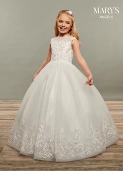 Marys Angel MB9071 Cap Sleeve Glitter Flower Girl Dress