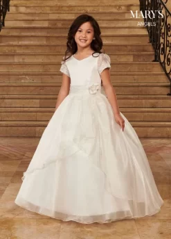 Marys Angel MB9074 Puff Sleeve Tiered Skirt Flower Girl Dress