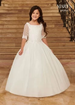 Marys Angel MB9076 Square Neck Half Sleeve Flower Girl Dress