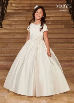 Marys Angel MB9077 Lace Waist Short Sleeve Flower Girl Dress