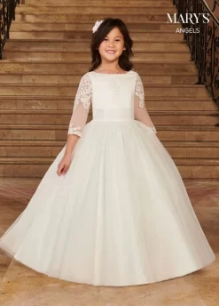 Marys Angel MB9078 Three Quarter Sleeve Scoop Neck Flower Girl Dress