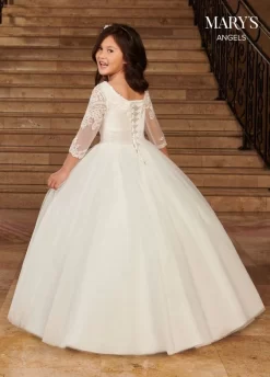 Marys Angel MB9078 Three Quarter Sleeve Scoop Neck Flower Girl Dress -Fashion Gown marys angel mb9078 three quarter sleeve scoop neck flower girl dress 03.963
