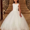 Marys Angel MB9084 Pleated Waist Jewel Neck Flower Girl Dress