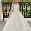 Marys Angel MB9106 Three Quarter Sleeves Sheer Neck Flower Girl Dress