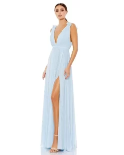 Ieena For Mac Duggal 55321i Plunging Neckline Ruched Dress