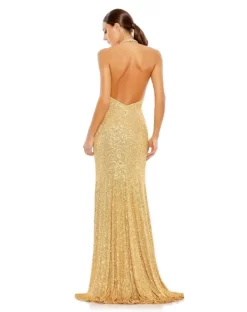 Ieena For Mac Duggal 26943 Halter Neck Sequin Dress -Fashion Gown mdgpm s22 26943 09