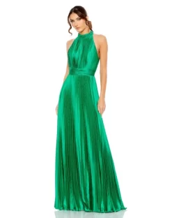Ieena For Mac Duggal 26992 High Neck Pleated Dress -Fashion Gown mdgpm s22 26992 19 1