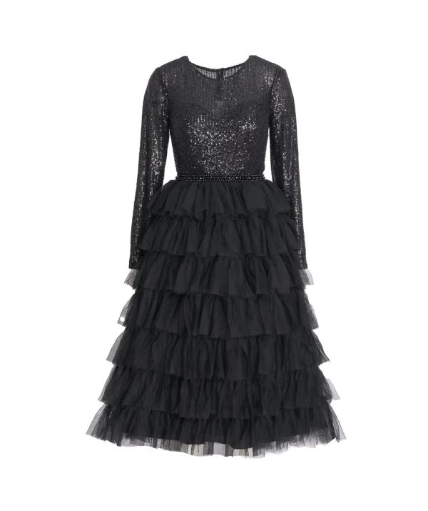 Ieena For Mac Duggal 26299i Tiered Skirt Glitter Dress 4 Ieena For Mac Duggal 26299i Tiered Skirt Glitter Dress - Image 4