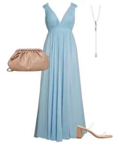 Ieena For Mac Duggal 55321i Plunging Neckline Ruched Dress -Fashion Gown mdgpm s21 55321i bi 04