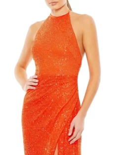 Ieena For Mac Duggal 26622 Tie Halter Sequin Dress 11 Ieena For Mac Duggal 26622 Tie Halter Sequin Dress -Fashion Gown mdgpm s22 26622 bi 06