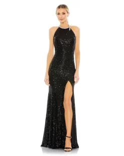 Ieena For Mac Duggal 26943 Halter Neck Sequin Dress -Fashion Gown mdgpm s22 26943 bi 04