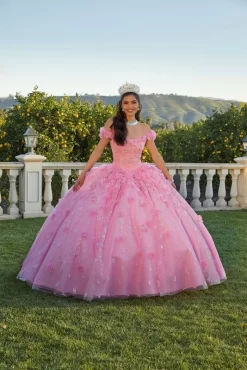 Mori Lee 89425 3D Flowers Off The Shoulder Quince Gown -Fashion Gown mlvss f23 89425 04