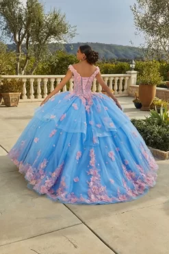Mori Lee 89437 3D Flowers Peplum Skirt Sweet 16 Gown 9 Mori Lee 89437 3D Flowers Peplum Skirt Sweet 16 Gown -Fashion Gown mlvss f23 89437 03