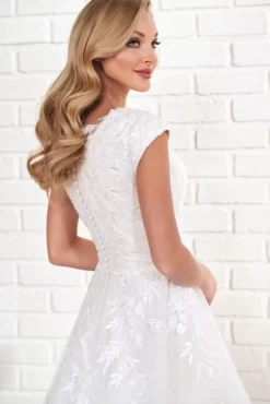 Modest Bridal By Mon Cheri MOD206 Cap Sleeve Scoop Neck Bridal Dress -Fashion Gown modest bridal by mon cheri mod206 cap sleeve scoop neck bridal dress 04.1016