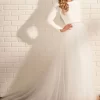 Modest Bridal By Mon Cheri MOD215 Bateau Neck A-line Wedding Dress