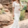 Modest Bridal By Mon Cheri TR12032 Short Sleeve Bridal Gown