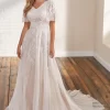 Modest Bridal By Mon Cheri TR12297 Flutter Sleeve V-Neck Bridal Dress