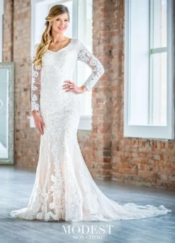 Modest Bridal By Mon Cheri TR21902 Long Sleeve Bridal Dress