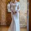 Modest Bridal By Mon Cheri TR22053 Sequin Beadwork Wedding Dress