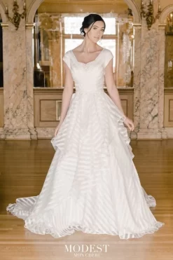 Modest Bridal By Mon Cheri TR22062 Flounce Skirt Bridal Gown