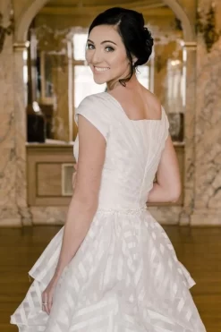 Modest Bridal By Mon Cheri TR22062 Flounce Skirt Bridal Gown -Fashion Gown modest bridal by mon cheri tr22062 flounce skirt bridal gown 03.810