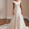 Modest Bridal By Mon Cheri TR22173 Scoop Neck Lace Wedding Dress