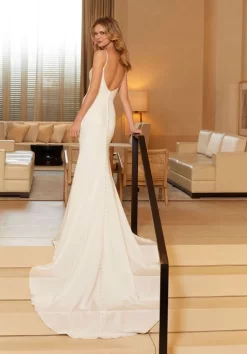 Mori Lee 12121 Camden Cowl Neckline Satin Wedding Dress -Fashion Gown mori lee 12121 camden cowl neckline satin wedding dress 04.886