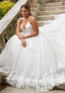 Mori Lee 2125W Suki Spaghetti Strap Bridal Dress -Fashion Gown mori lee 2125w suki spaghetti strap bridal dress 04.757