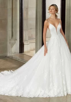 Mori Lee 2125W Suki Spaghetti Strap Bridal Dress -Fashion Gown mori lee 2125w suki spaghetti strap bridal dress 08.757
